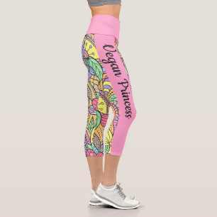 Leggings Capri Mandala floral colorida del Vegan Princess