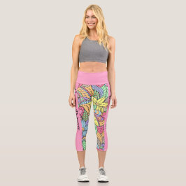 Leggings Capri Mandala floral colorida del Vegan Princess