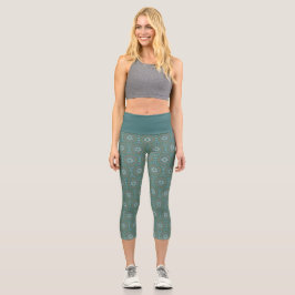 Leggings Capri Mandala Green