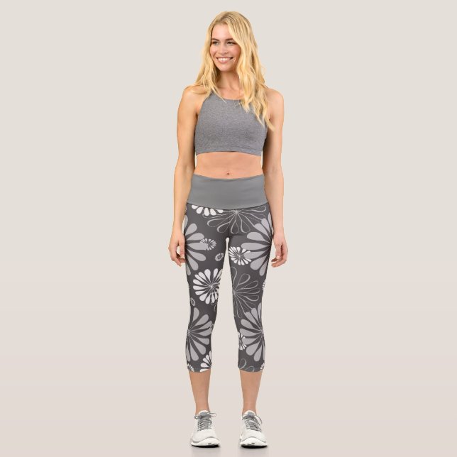 Leggings Capri Mandala Gris (Anverso)