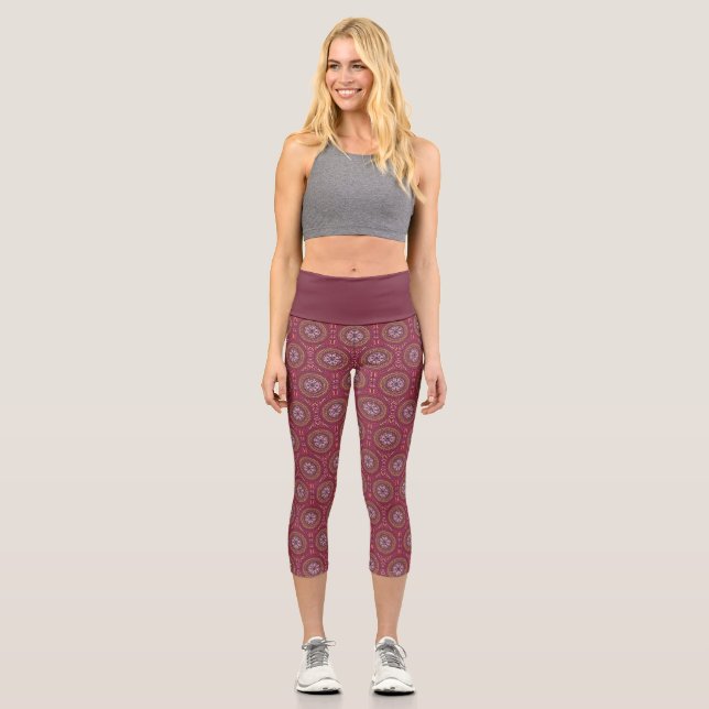 Leggings Capri Mandala Magenta (Anverso)