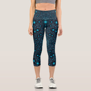 Leggings Capri Mandala mágica azul brillante