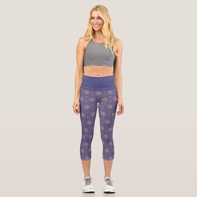 Leggings Capri Mándala Púrpura (Anverso)