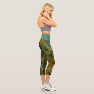 Leggings Capri Manipulación del artán otoñal alterado Comprobar W