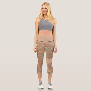 Leggings Capri Mapa antiguo antiguo inspirado (13)