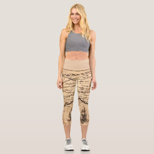 Leggings Capri Mapa antiguo inspirado (3)