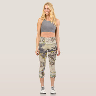 Leggings Capri Mapa antiguo inspirado (4)