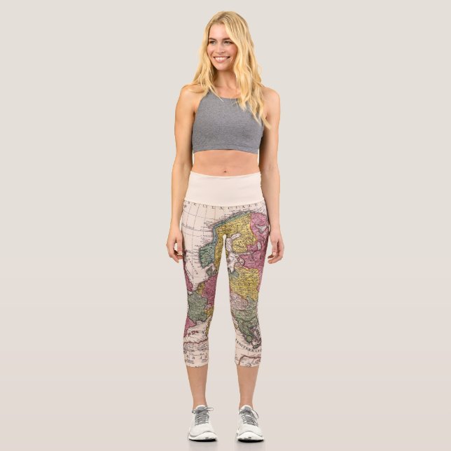 Leggings Capri Mapa antiguo inspirado (9) (Anverso)