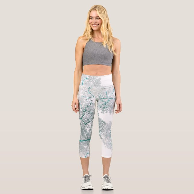 Leggings Capri Mapa de árboles 3 (Anverso)