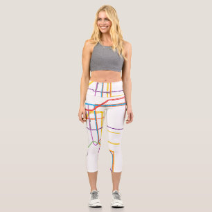 Leggings Capri Mapa del metro de la ciudad