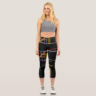 Leggings Capri Mapa del metro de la ciudad