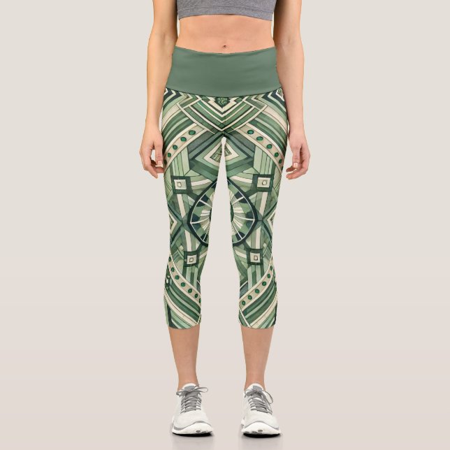Leggings Capri Máquina verde (Anverso)