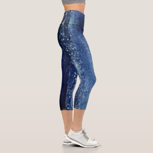 Leggings Capri Mar Azul Profundo y espumoso