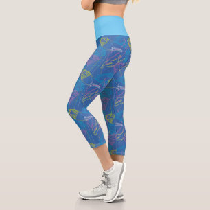 Leggings Capri Marcas de color de superchica y logotipo