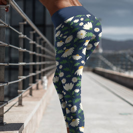 Leggings Capri Marea Azul Y Floral Blanca De La Marina Cuta