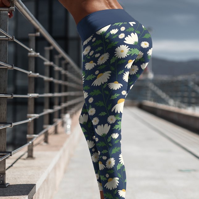 Leggings Capri Marea Azul Y Floral Blanca De La Marina Cuta (Subido por el creador)