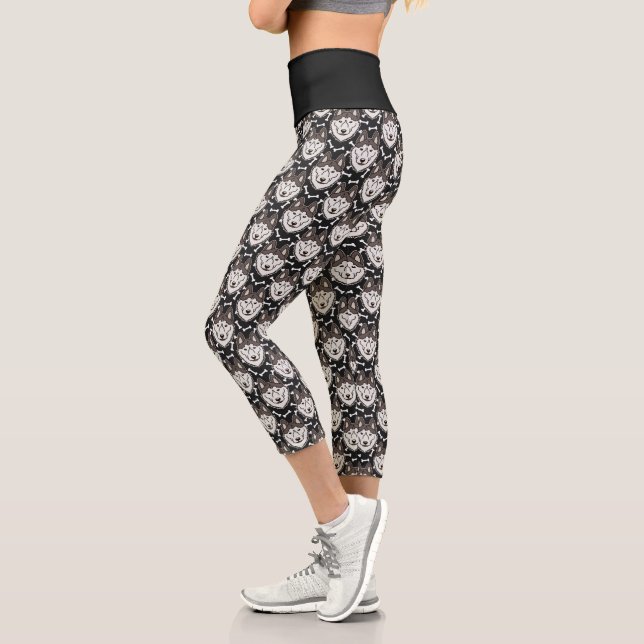 Leggings Capri Marihuana siberiana Husky Mascota de Perros del Ár (Izquierda)