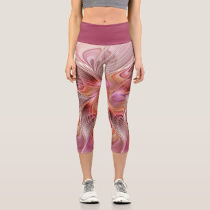 Leggings Capri Mariposa abstracta colorida arte fantástica fracta