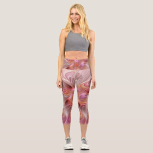 Leggings Capri Mariposa abstracta colorida arte fantástica fracta