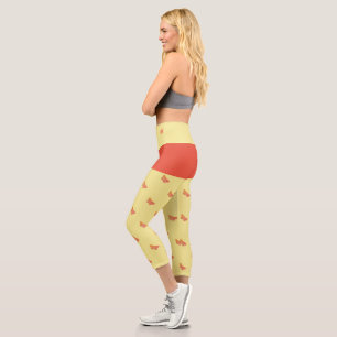 Leggings Capri Mariposa Amarillo Monograma moderno Trendy Girly C