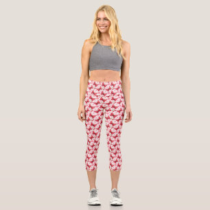 Leggings Capri Mariposa caprichosa y patrón de cereza en acuarela
