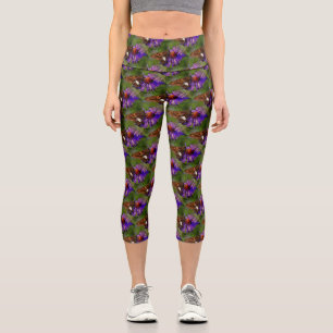 Leggings Capri Mariposa En El Arte De La Naturaleza De Las Flores
