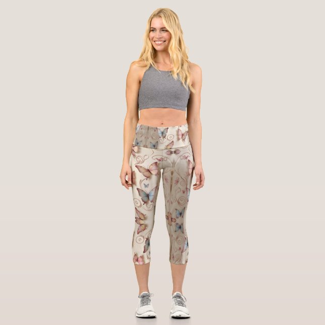 Leggings Capri Mariposa románica (Anverso)