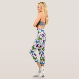 Leggings Capri Mariposa Trippy Hippy Retro