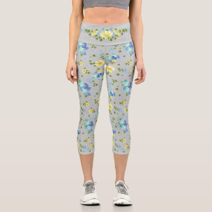 Leggings Capri Mariposas amarillas e iris azules
