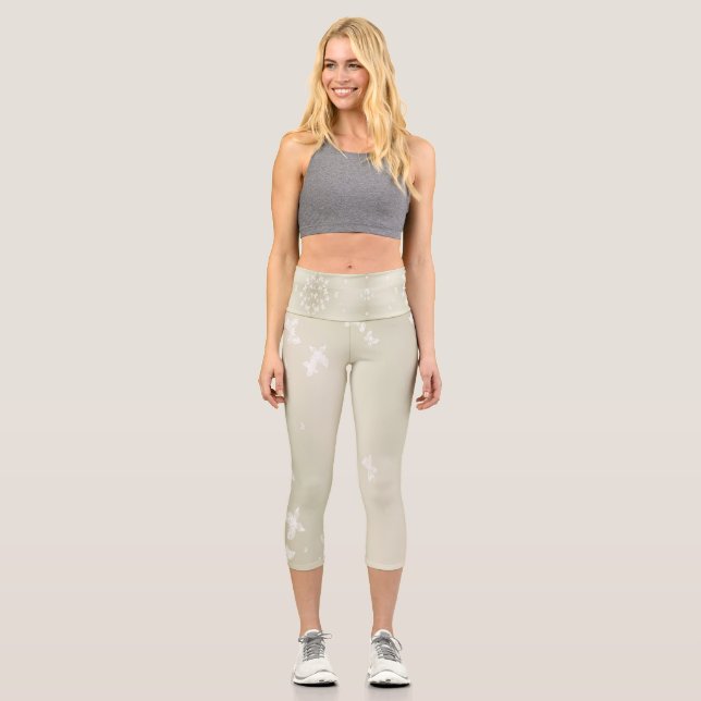 Leggings Capri Mariposas blancas (Anverso)