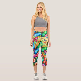 Leggings Capri Mariposas de Jardín caprichosas