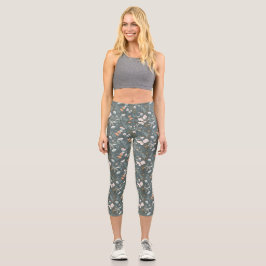 Leggings Capri Mariposas de verano y flores silvestres