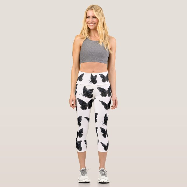 Leggings Capri Mariposas negras (Anverso)