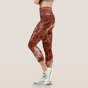Leggings Capri Mármol Abstracción Remolino de Óxido