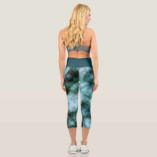 Leggings Capri Mármol azul y verde (Reverso)