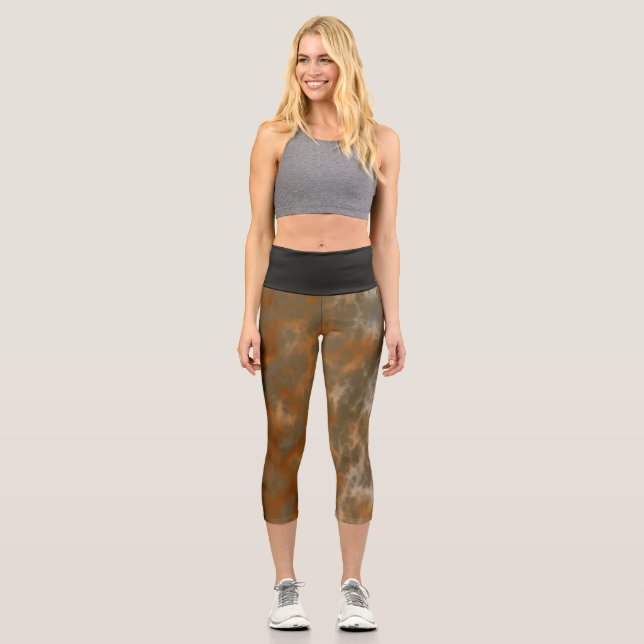 Leggings Capri Mármol de Oliva Dorada (Anverso)
