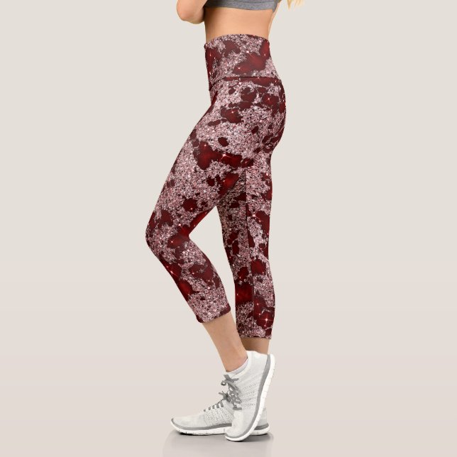 Leggings Capri Mármol rojo esparcido (Izquierda)