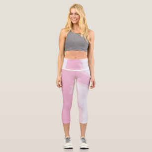 Leggings Capri Mármol rosa Capris de alta Waisted