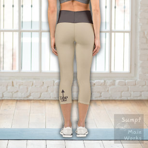 Leggings Capri Marrón de café sobre arena