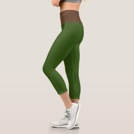 Leggings Capri Marrón rico + verde