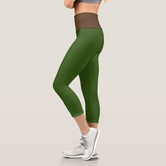 Leggings Capri Marrón rico + verde (Izquierda)