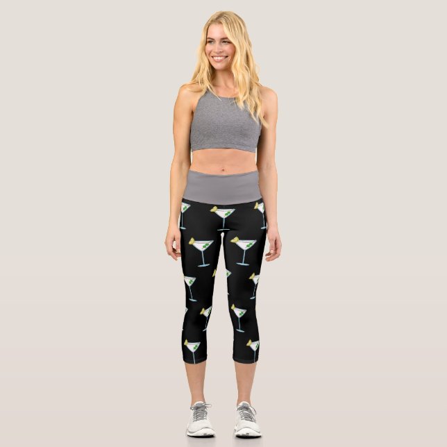Leggings Capri Martini Amantes del Alcohol De Cristal Cóctel (Anverso)