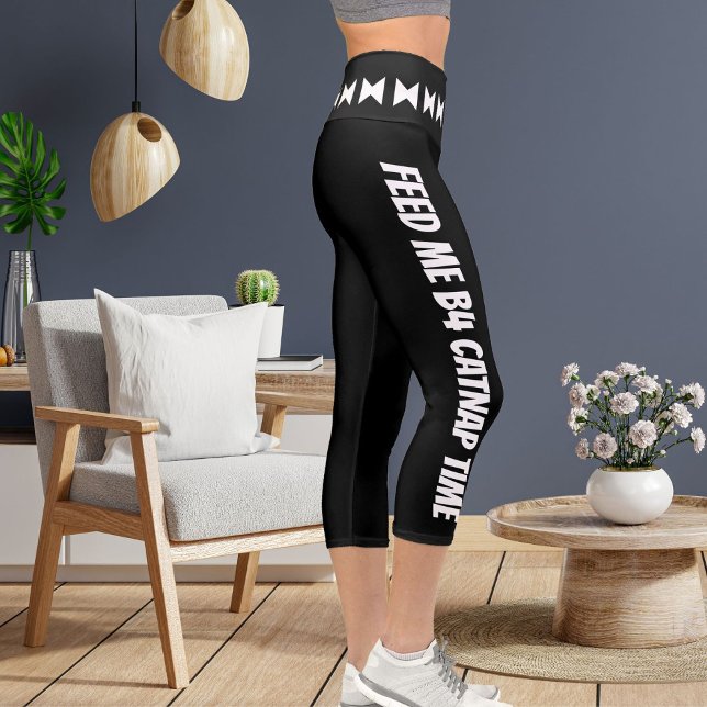 Leggings Capri Mascota personalizado Rayas negras blancas estilo  (Subido por el creador)