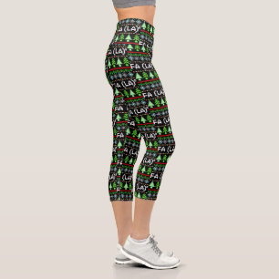 Leggings Capri Math Fa La - Navidades Carol Ugly Sweater Style