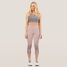 Leggings Capri Mauve Pants Purpurina Faux Yoga