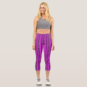 Leggings Capri MAZIPOODLES Patrón de punto de cinta rayada 001 B