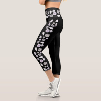 Leggings Capri Medias Capri de Diamantes Rosa Negro y Blanco Anti