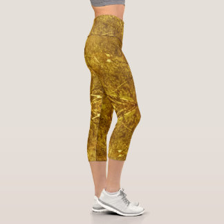 Leggings Capri Medias Capri Gold Marble