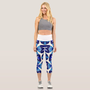 Leggings Capri Medias de compresión en tonos de azul y azul marin