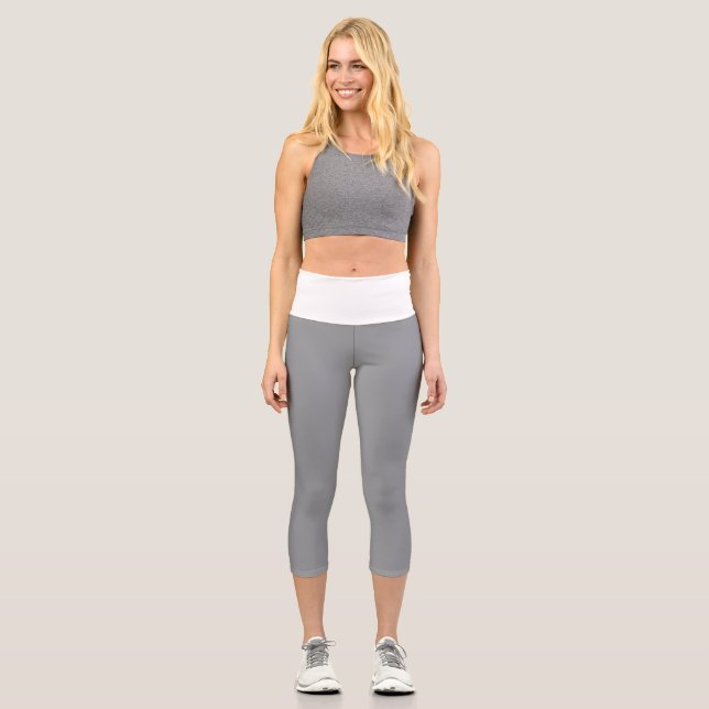 Leggings Capri Medias de diseño geométrico moderno (Anverso)